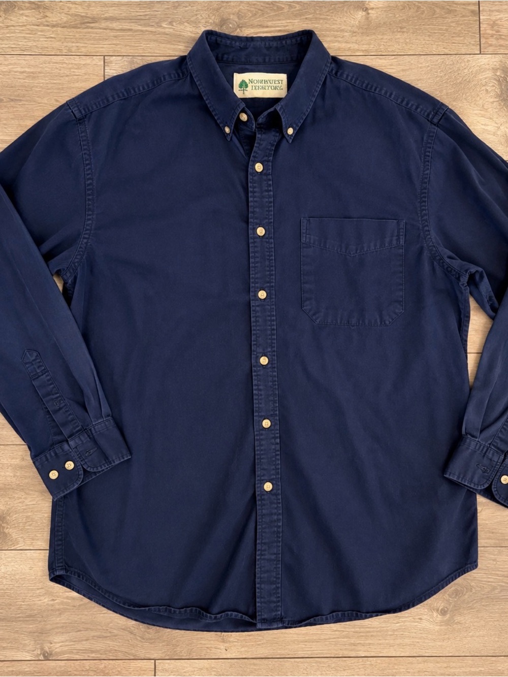 Vintage Northwest Territory Men’s 2X Navy Button Down Shirt 90s Oversized